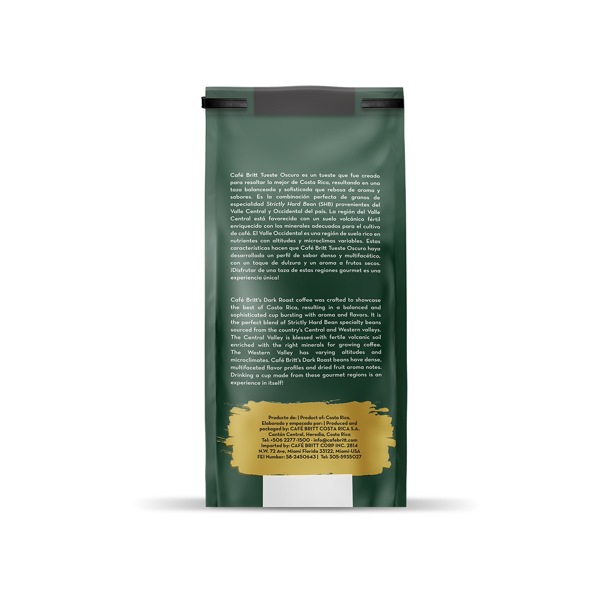 CAFÉ TOSTADO OSCURO DE COSTA RICA